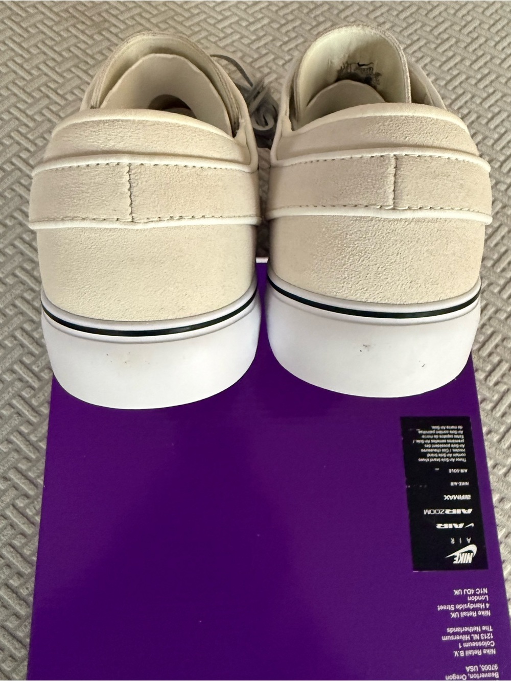 Nike SB Zoom Stefan Janoski OG+ - Cream and Black Canvas Skate Shoes - Picture 4 of 7